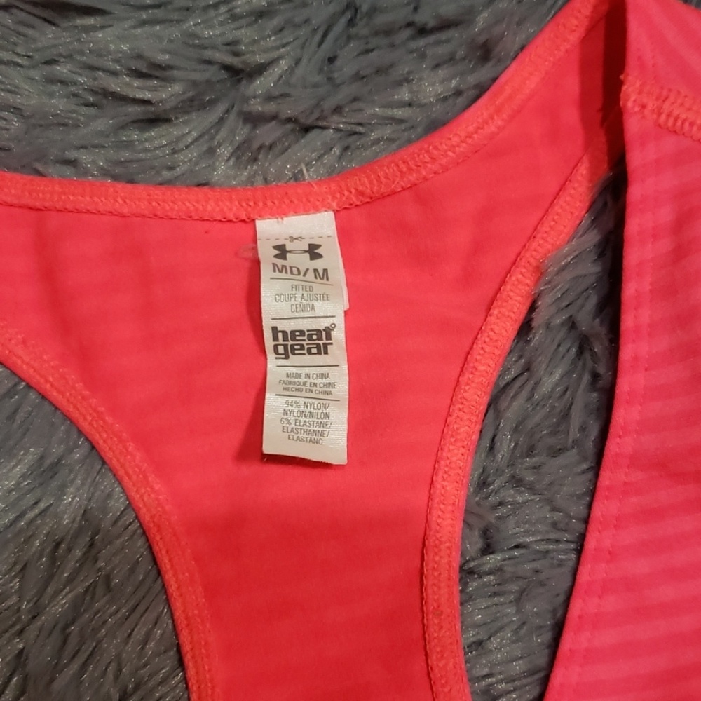 Under Armour Neon Coral Heat Gear Tank - Picture 2 of 4
